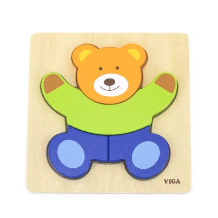 بازل فيغا تويز السميك على شكل دب خشبي – 18 شهرًا+