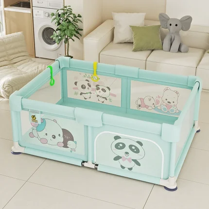 ساحة لعب (120×180 سم) مع حاجز أمان - أخضر